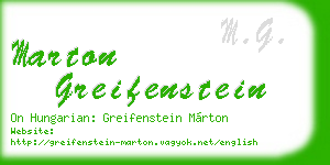 marton greifenstein business card